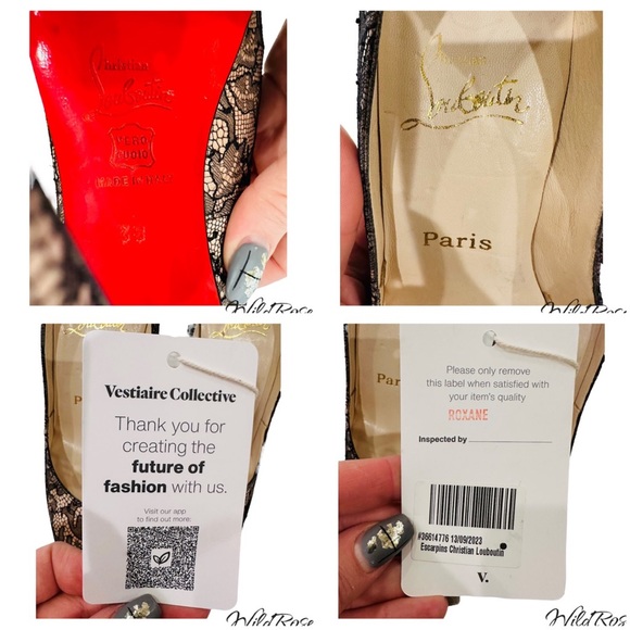 CHRISTIAN LOUBOUTIN Very Prive Nude Satin & Floral Lace Peep Toe Heels SZ 38 - Picture 17 of 17